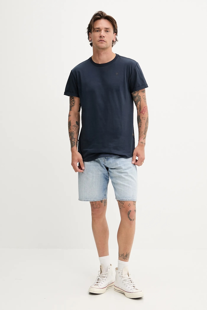 Хлопковая футболка G-Star Raw цвет белый однотонная D16396-B353 Хлопковая футболка G-Star Raw цвет белый однотонная D16396-B353