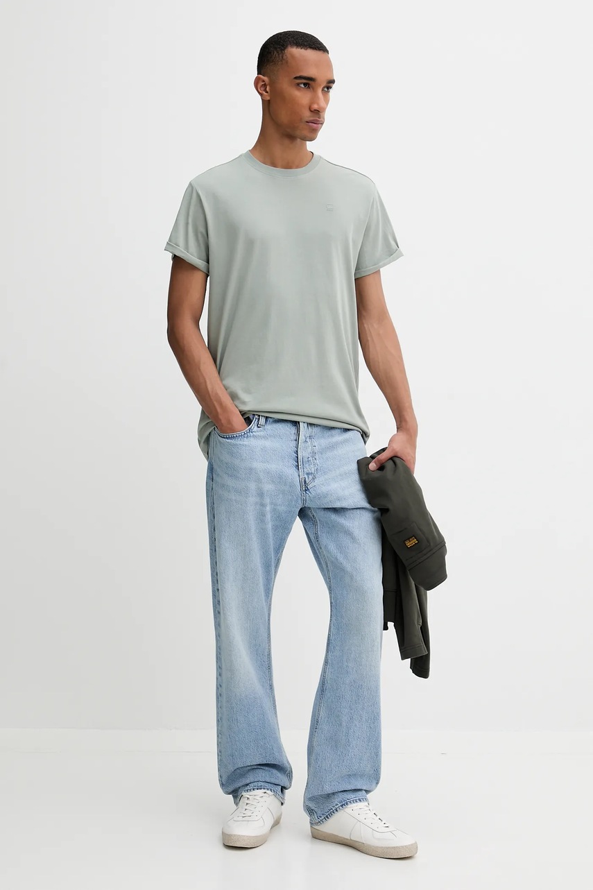Хлопковая футболка G-Star Raw цвет белый однотонная D16396-B353 Хлопковая футболка G-Star Raw цвет белый однотонная D16396-B353