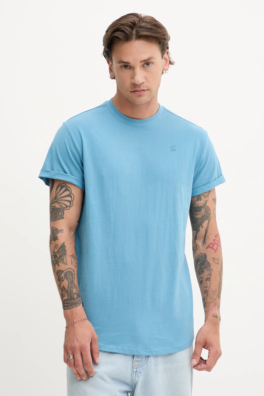 G-Star Raw tricou din bumbac culoarea alb, uni, D16396-B353