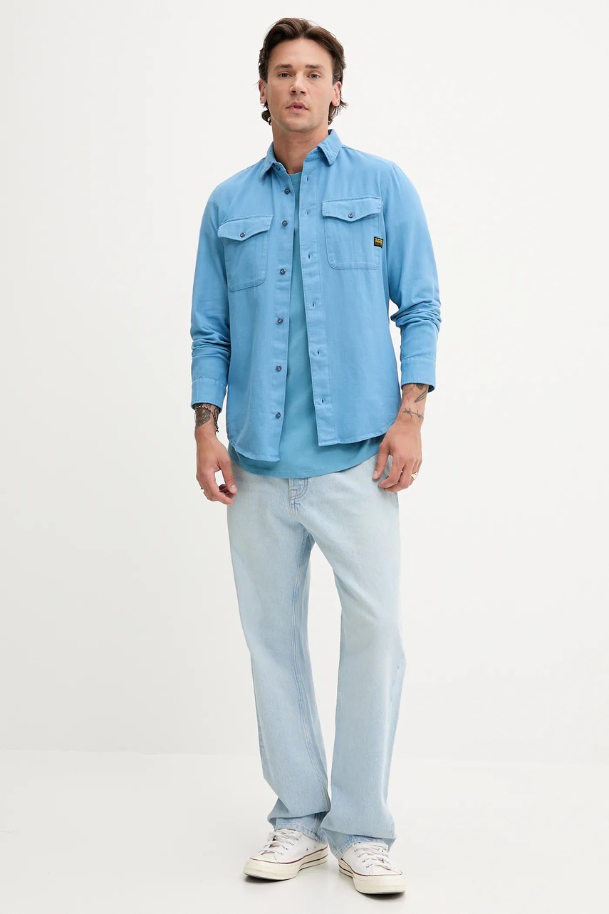 Хлопковая футболка G-Star Raw цвет белый однотонная D16396-B353