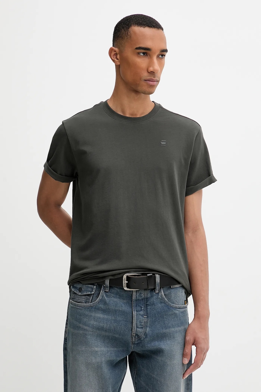 G-Star Raw tricou din bumbac culoarea alb, uni, D16396-B353