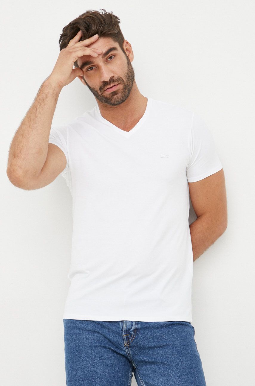 Lacoste - T-shirt TH0999 kolor biały gładki