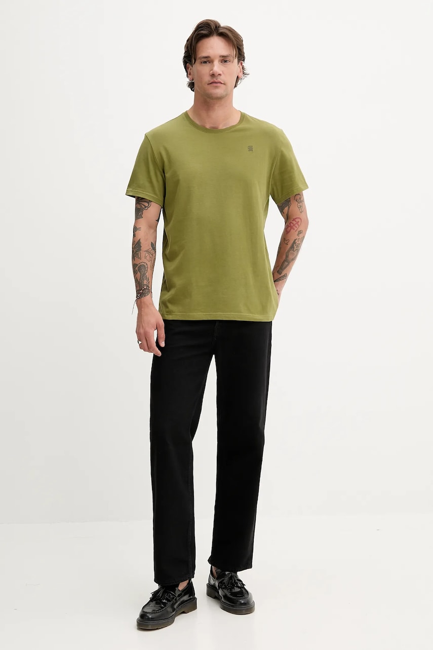 Хлопковая футболка G-Star Raw однотонная D16411-336 Хлопковая футболка G-Star Raw однотонная D16411-336