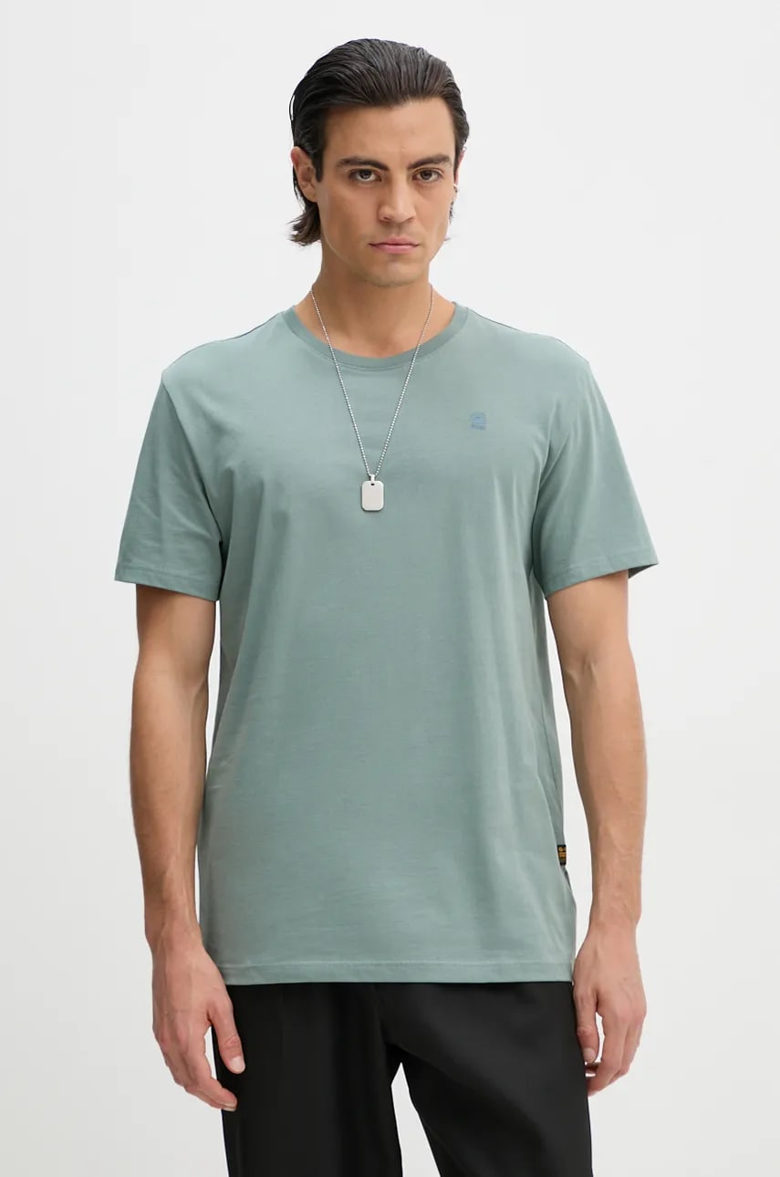 G-Star tricou din bumbac bărbați, culoarea alb, uni, D16411-336