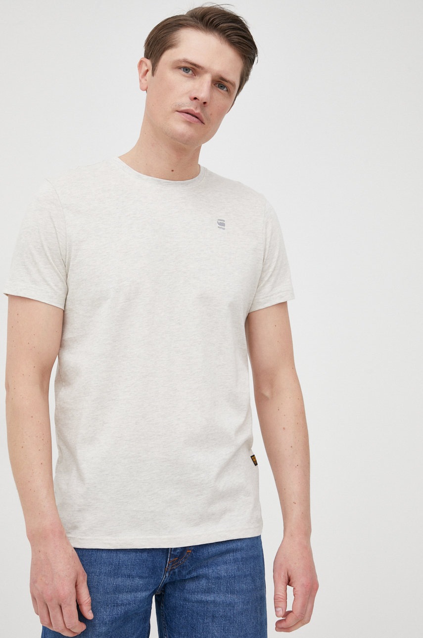 

Памучна тениска G-Star Raw с изчистен дизайн, Сив