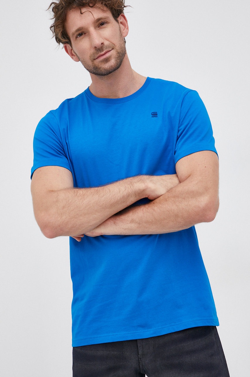 

Тениска G-Star Raw мъжка с изчистен дизайн, Син