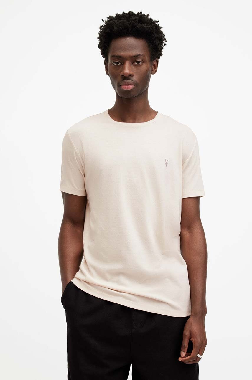 AllSaints tricou TONIC SS CREW barbati, culoarea alb, neted AllSaints tricou TONIC SS CREW barbati, culoarea alb, neted