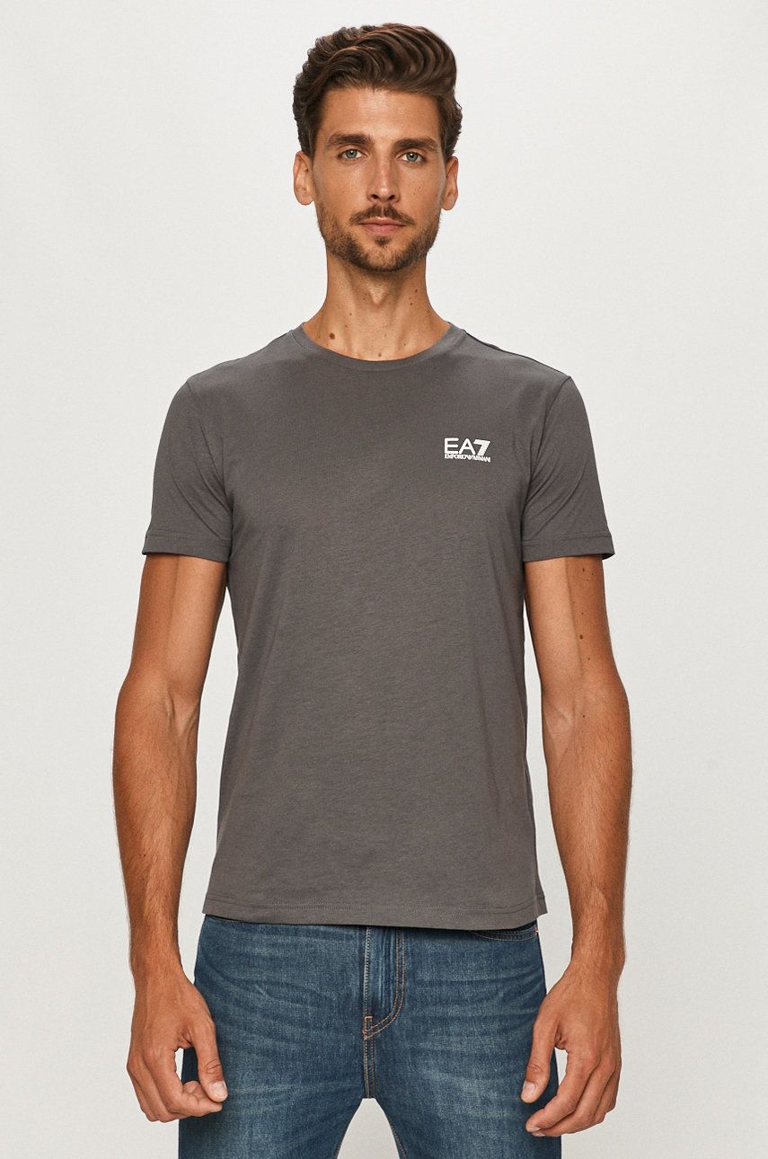 EA7 Emporio Armani t-shirt bawełniany 8NPT51.PJM9Z kolor szary z nadrukiem