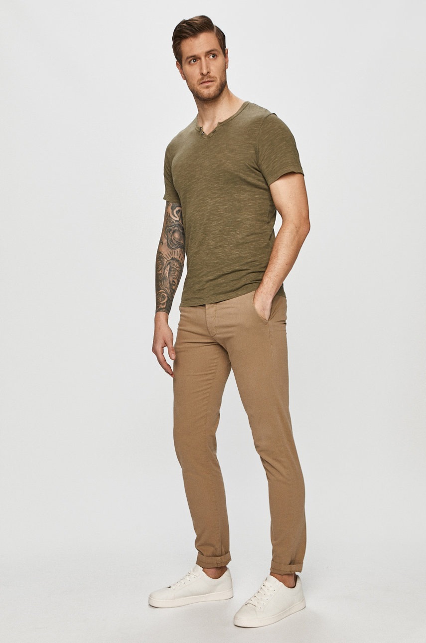 

Футболка Jack & Jones колір зелений гладкий