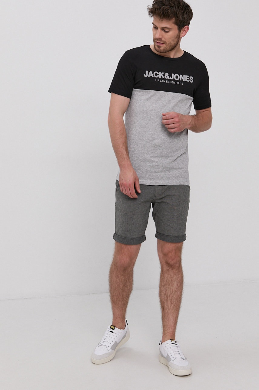 

Футболка Jack & Jones чоловіча колір чорний з принтом