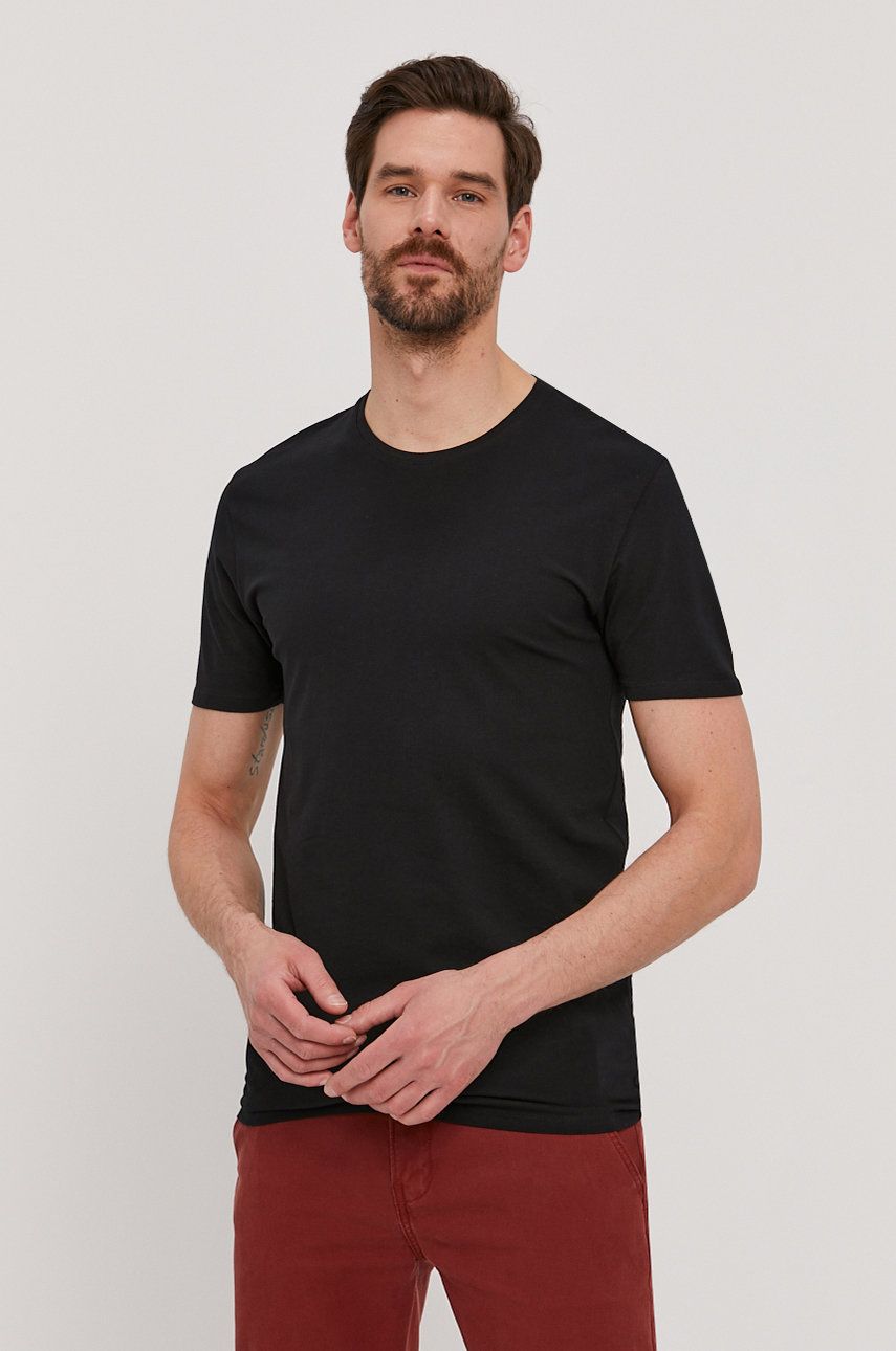 Selected Homme T-shirt (3-pack) kolor czarny gładki