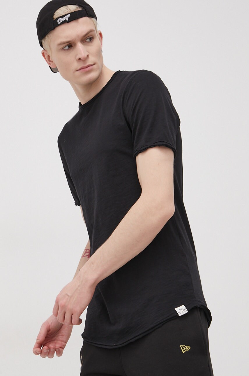 Only & sons tricou din bumbac culoarea negru, neted