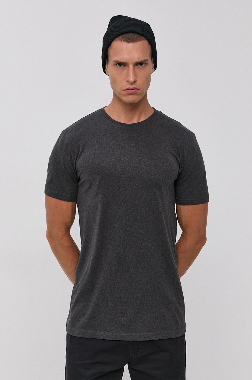 Bavlněné tričko !SOLID šedá barva, hladké - šedá -  100% Organická bavlna