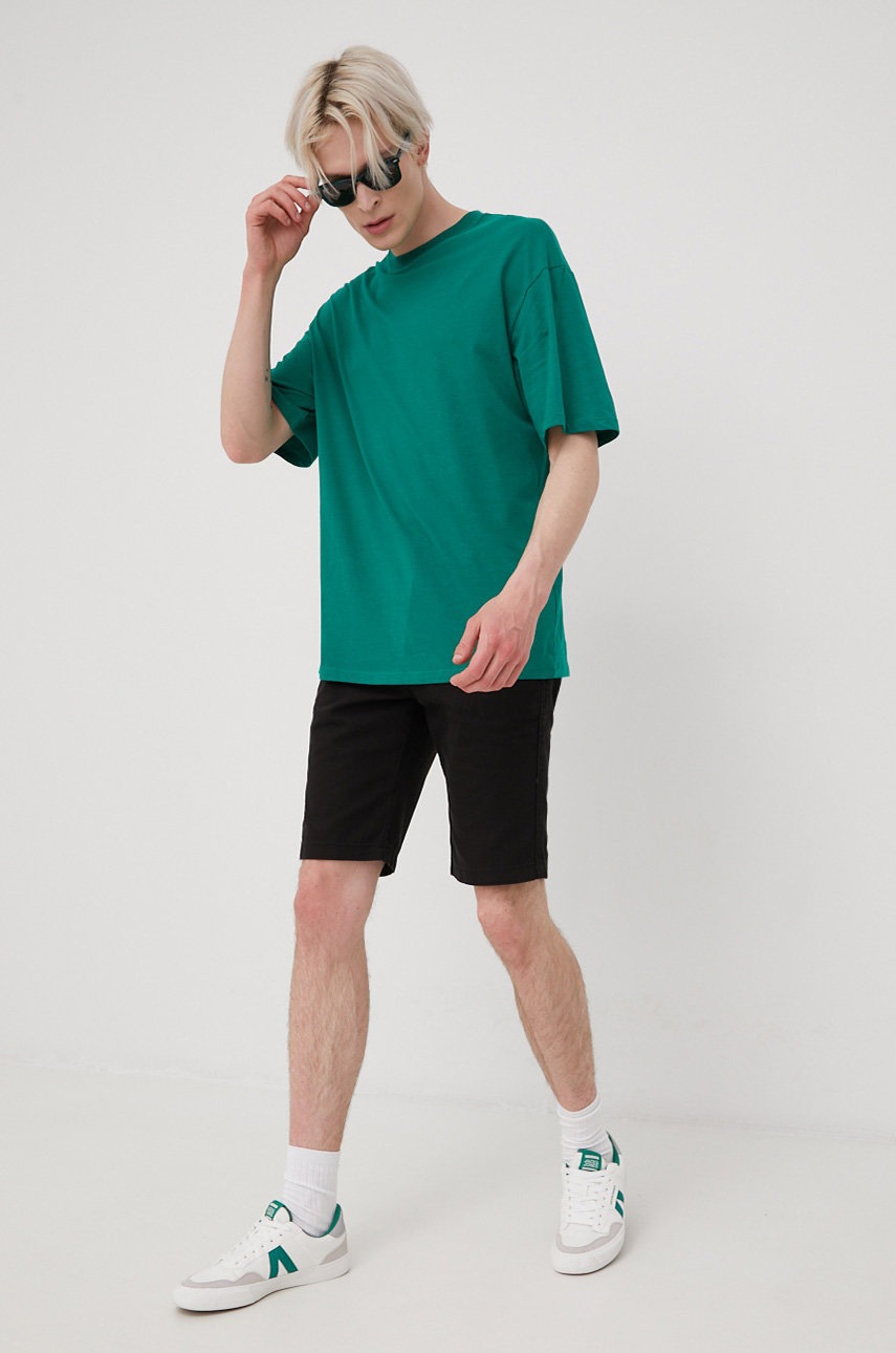 

Бавовняна футболка Jack & Jones колір зелений однотонний