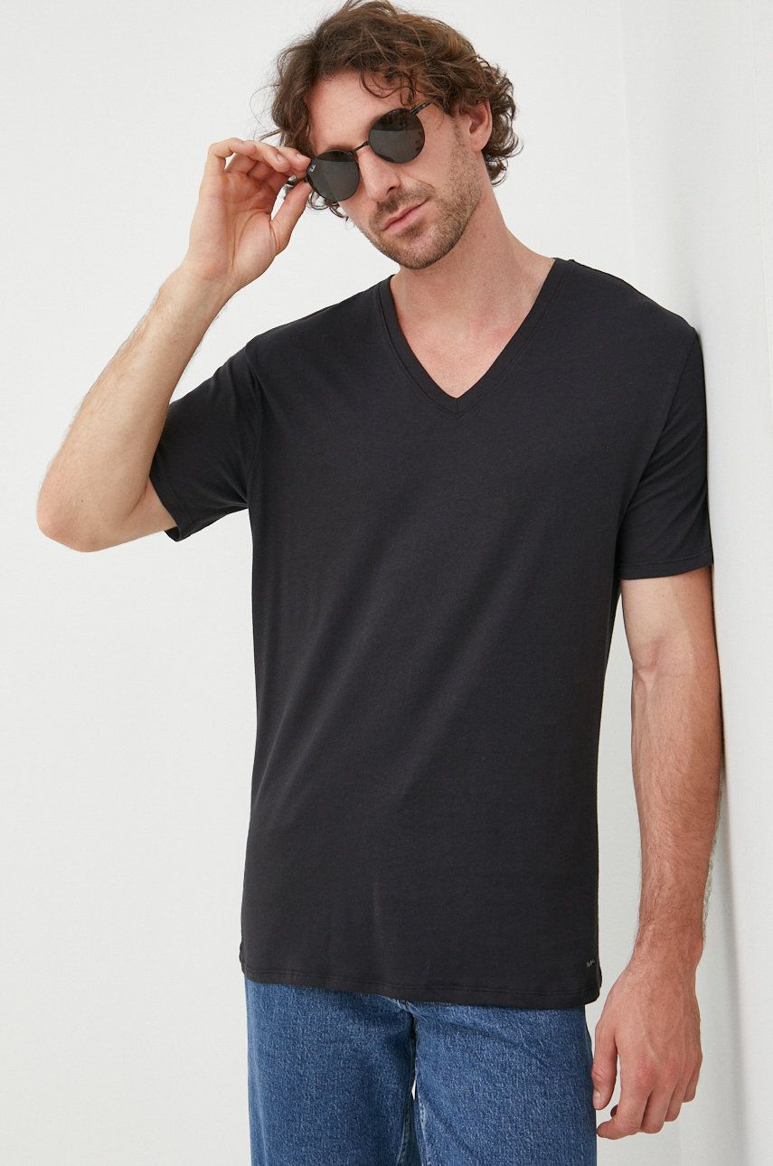 Bavlněné tričko Michael Kors černá barva - černá -  100% Bavlna