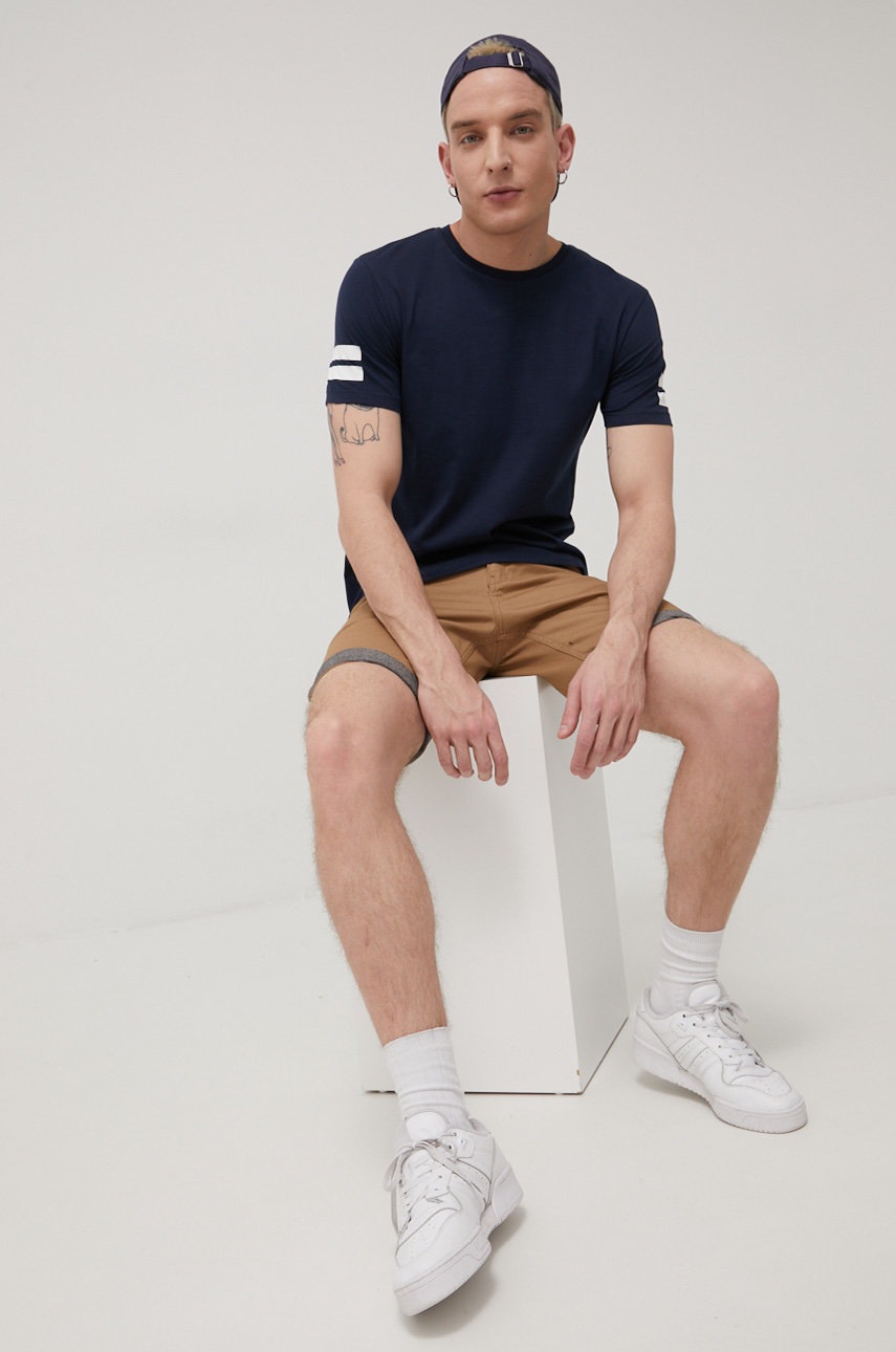 

Бавовняна футболка Jack & Jones колір синій однотонний