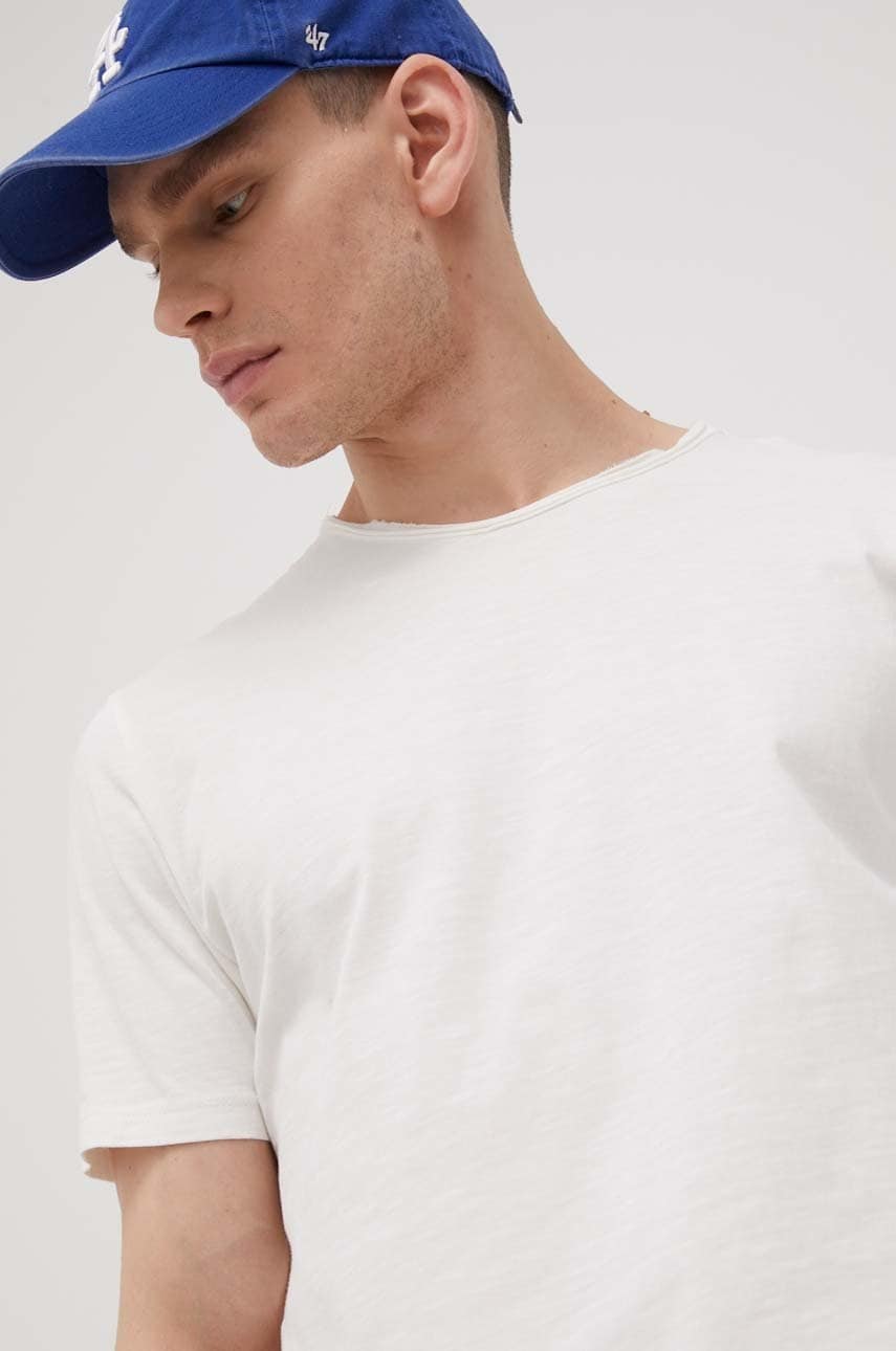 Jack & jones tricou din bumbac culoarea alb, neted