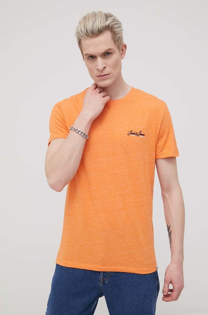 Jack & Jones tricou barbati, culoarea portocaliu, cu imprimeu answear.ro imagine noua