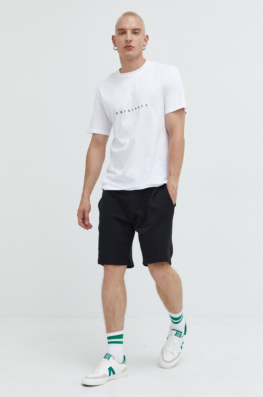 

Бавовняна футболка Jack & Jones колір білий з аплікацією