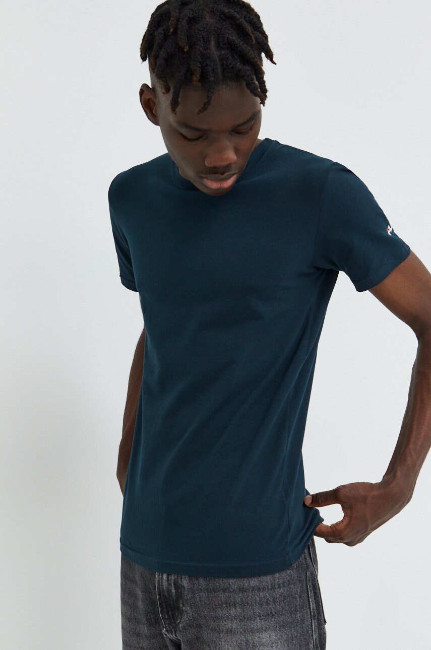 Fila tricou barbati, culoarea albastru marin, neted