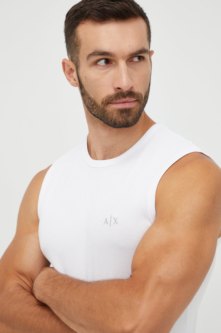 Armani Exchange tricou barbati, culoarea alb