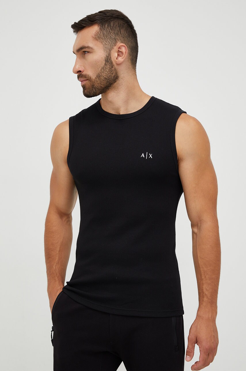 Armani Exchange tricou barbati, culoarea negru