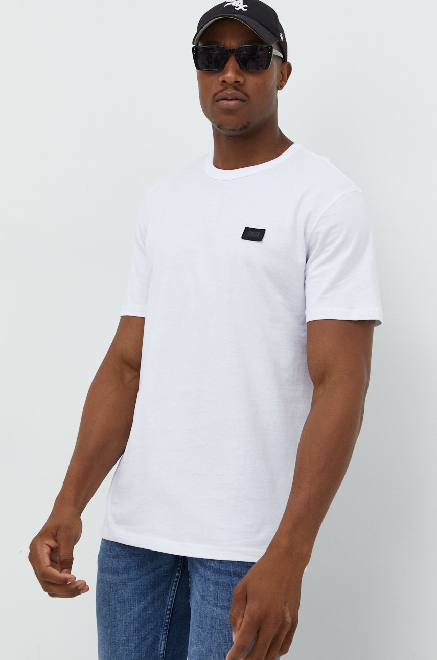 Jack & jones tricou din bumbac jcoclassic culoarea alb, neted