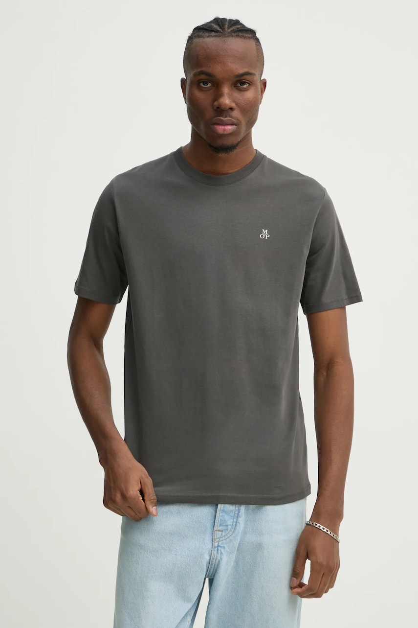 Marc O\'Polo tricou din bumbac barbati, culoarea gri, melanj