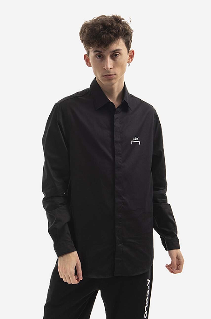 

Памучна риза A-COLD-WALL* Shirt Cotton Twill в черно, Черен