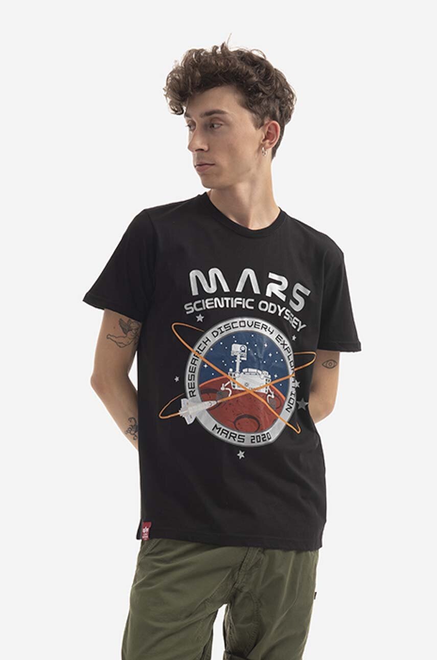 

Бавовняна футболка Alpha Industries колір чорний з принтом 126531.03-black