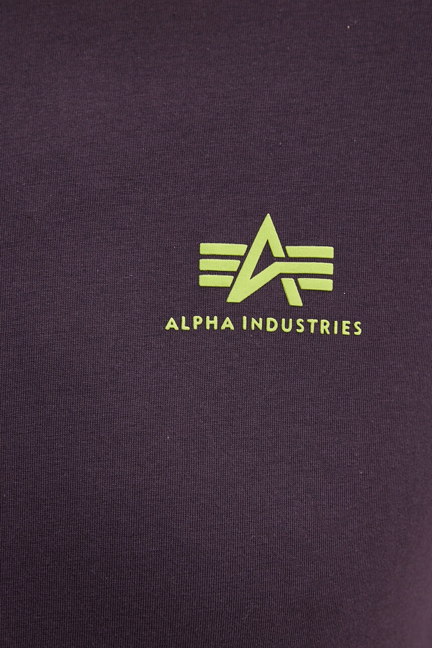 Βαμβακερό μπλουζάκι Alpha Industries Backprint T χρώμα: μοβ φωτογραφία