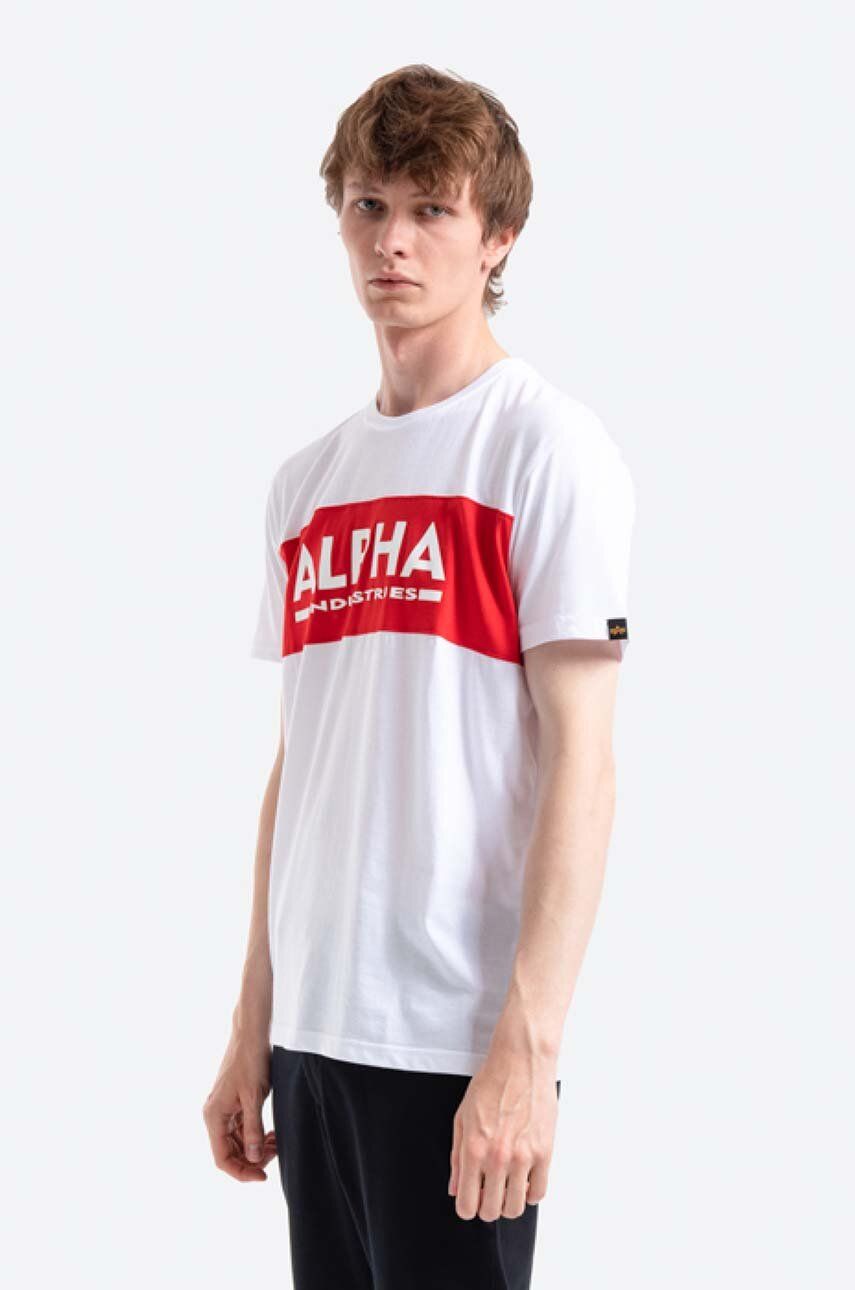 Alpha Industries tricou din bumbac culoarea alb, cu imprimeu 186505.09-white