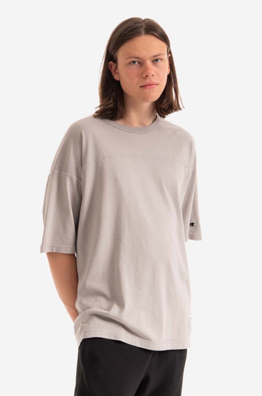 

Бавовняна футболка Champion Crewneck колір бежевий однотонна 215994-ES033