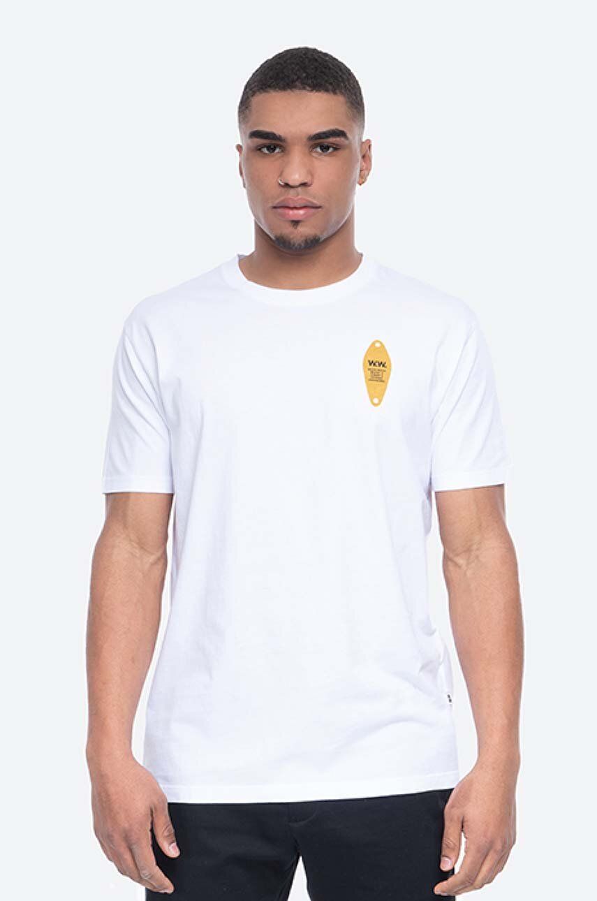 Bavlněné tričko Wood Wood bílá barva, s potiskem, 12035715.2334-BRIGHTW - bílá -  100 % Organic