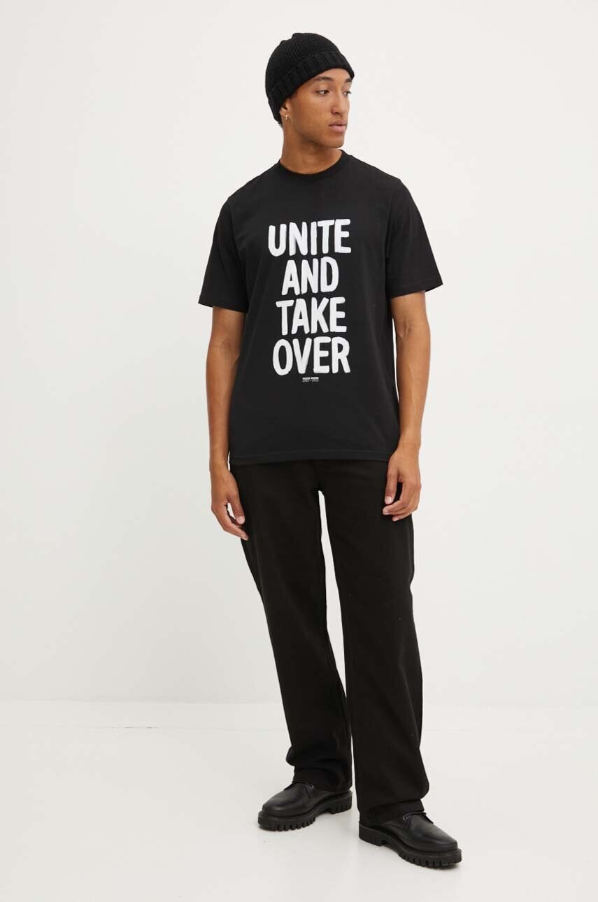 Wood Wood tricou din bumbac Bobby Shoplifters culoarea alb, cu imprimeu 50025711.2489-BLACK