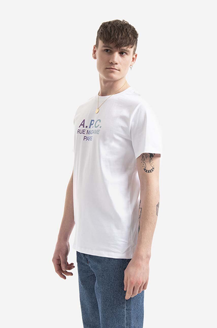 A.P.C. tricou din bumbac Tony culoarea alb, cu imprimeu COEAV.H26082-WHITE