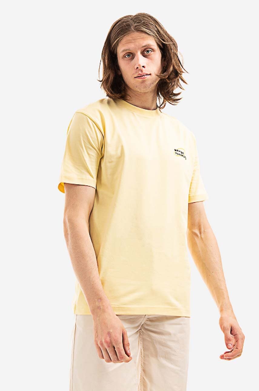 Norse Projects tricou din bumbac culoarea galben, uni N01.0589.3025-3025 Norse Projects tricou din bumbac culoarea galben, uni N01.0589.3025-3025