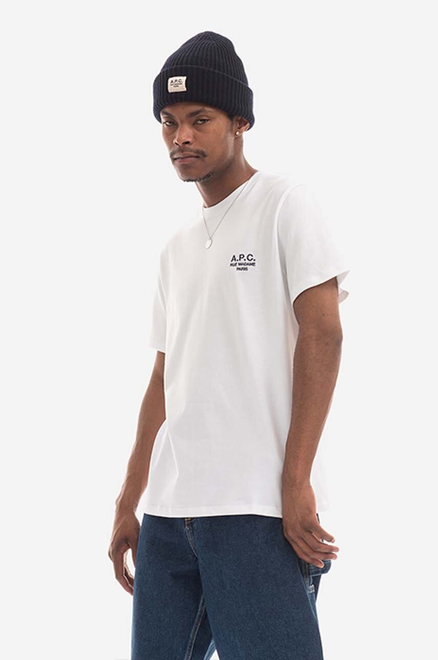 A.P.C. tricou din bumbac Raymond culoarea alb, uni COEZC.H26840-WHITE