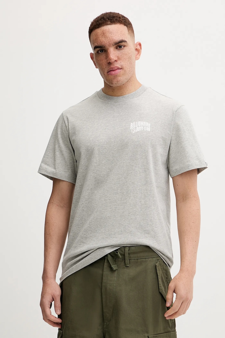 Billionaire Boys Club tricou din bumbac Small Arch Logo culoarea gri, cu imprimeu
