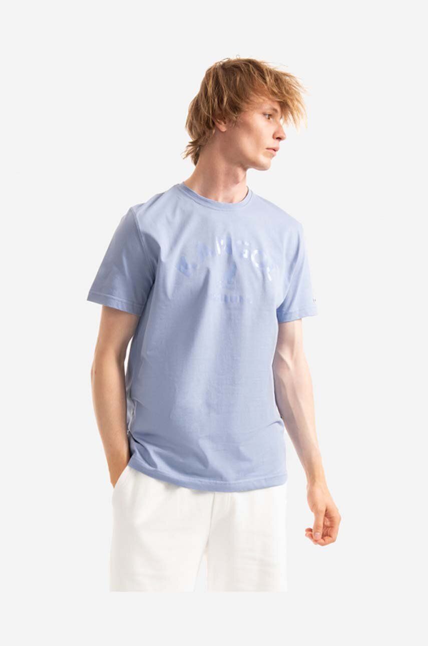 Bavlněné tričko Kangol fialová barva, s potiskem, KLHB002-OFFWHITE - fialová -  100 % Bavlna