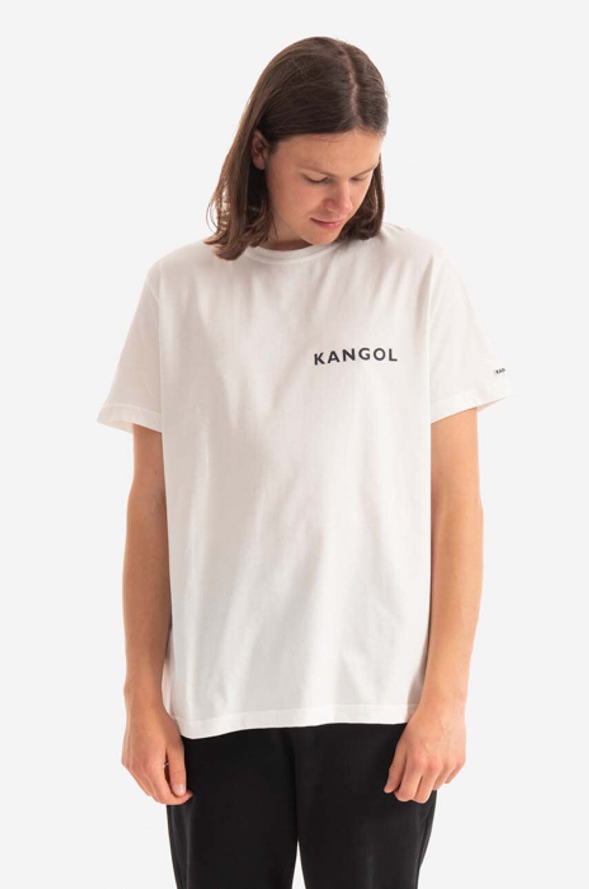 Levně Bavlněné tričko Kangol Heritage Basic bílá barva, s potiskem, KLHB003-OFFWHITE