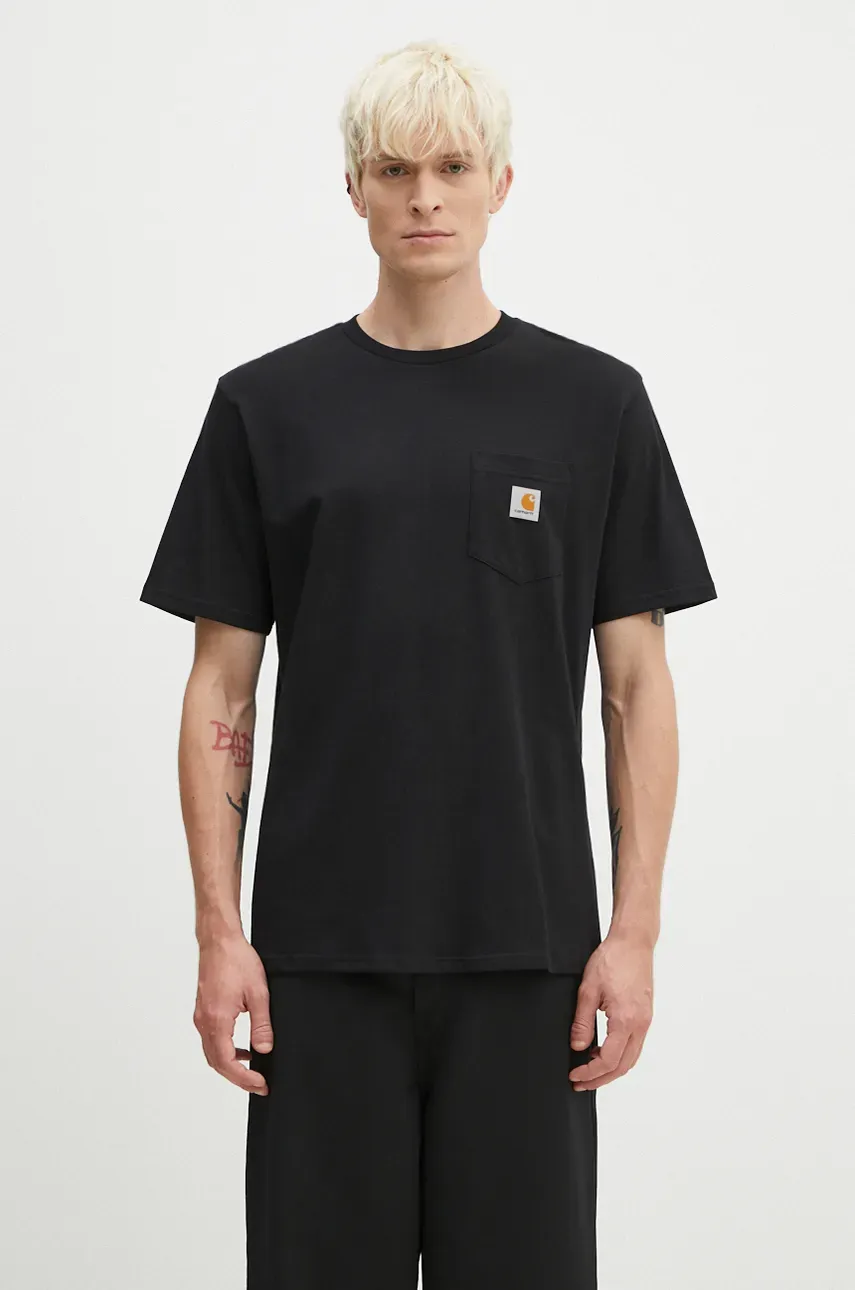 Бавовняна футболка Carhartt WIP колір чорний однотонний I030434.BLACK-BLACK