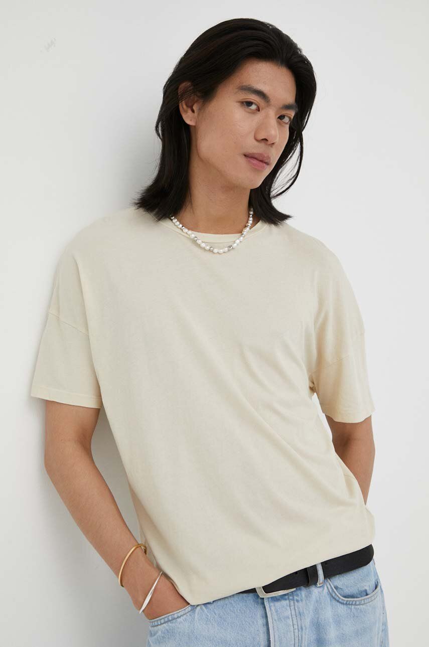 Bavlněné tričko American Vintage béžová barva - béžová -  100 % Bavlna