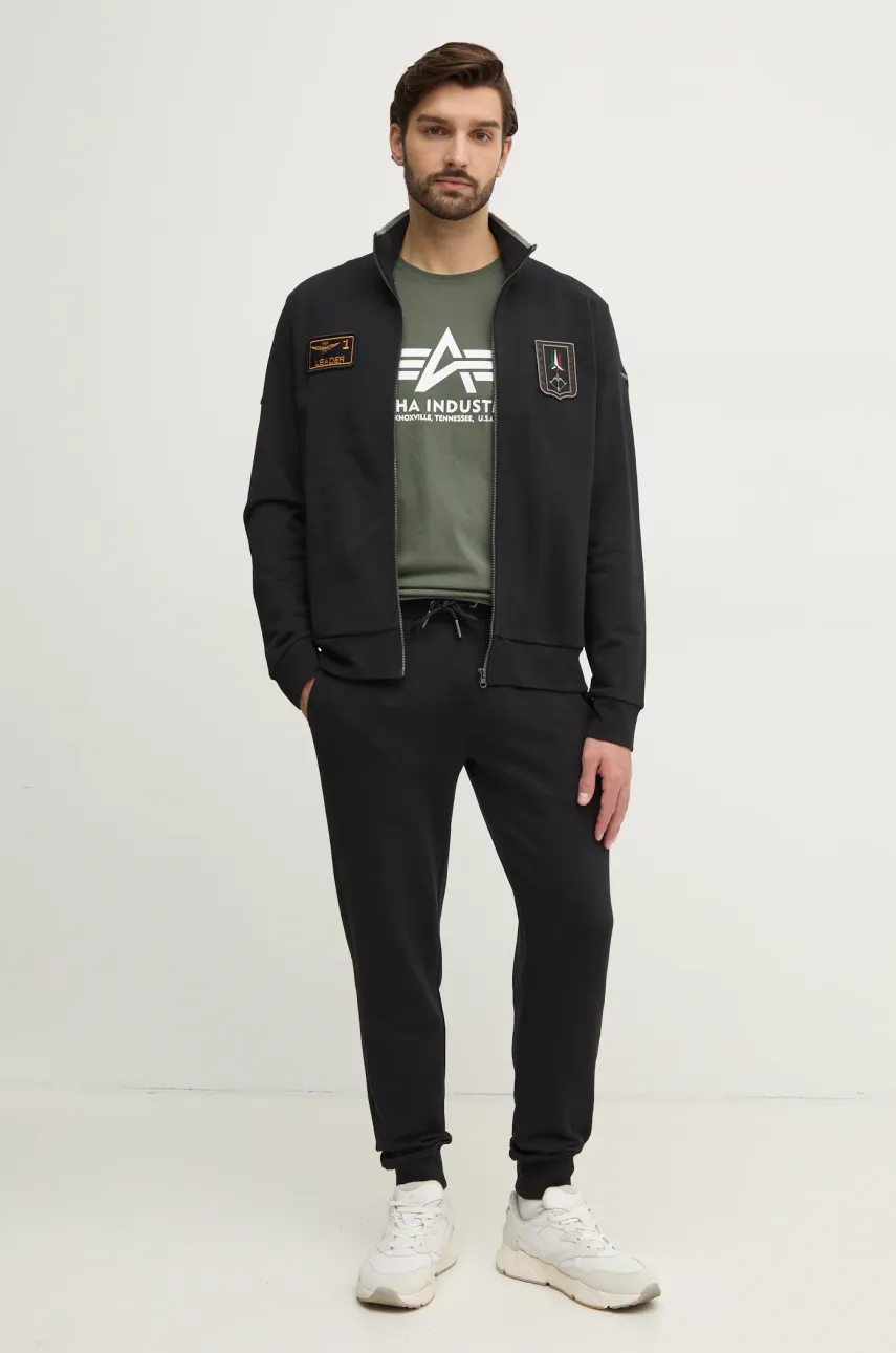 Хлопковая футболка Alpha Industries Basic T-Shirt цвет зелёный с принтом 100501.142 Хлопковая футболка Alpha Industries Basic T-Shirt цвет зелёный с принтом 100501.142