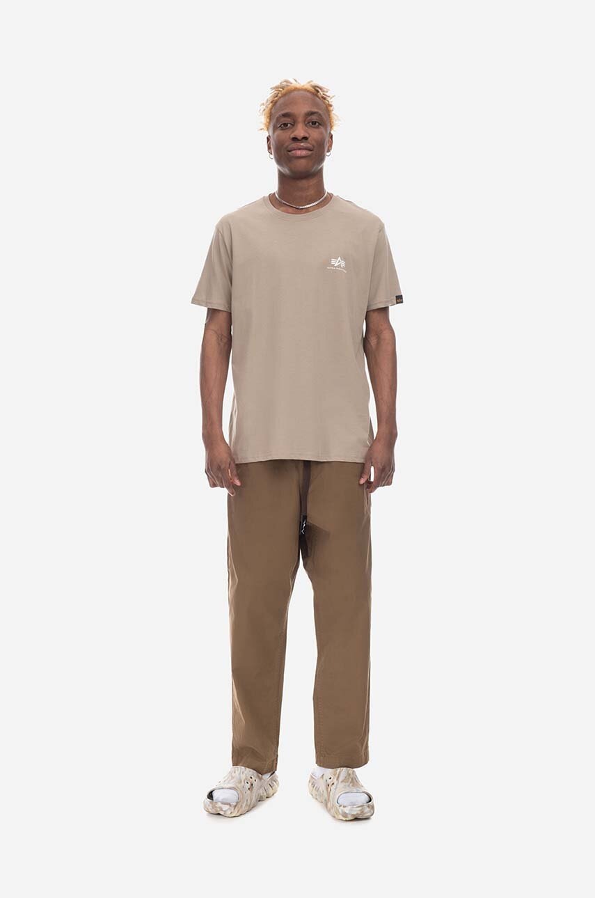 Alpha Industries pamut póló Alpha Industries Basic T Small Logo 188505 679 bézs, sima termék 2. képe