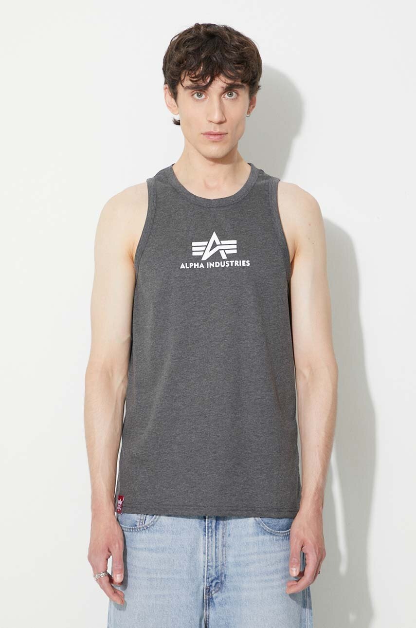 Levně Tričko Alpha Industries Alpha Industries Basic Tank 126566 597 zelená barva, 126566.597-green