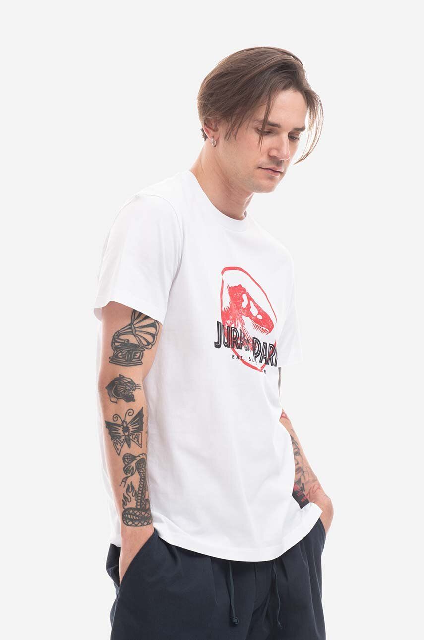Bavlněné tričko Neil Barett Jurassic Park T-Shirt PBJT142-U506S 1133 bílá barva, s potiskem