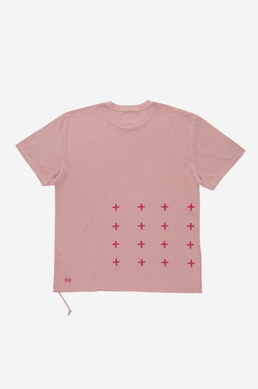 Levně Bavlněné tričko KSUBI růžová barva, s potiskem, MSP23TE025-PINK