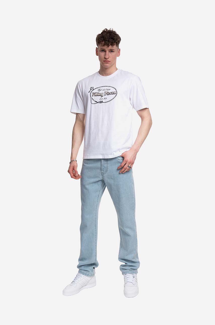 E-shop Bavlněné tričko Filling Pieces bílá barva, s potiskem, 88154611901-WHITE