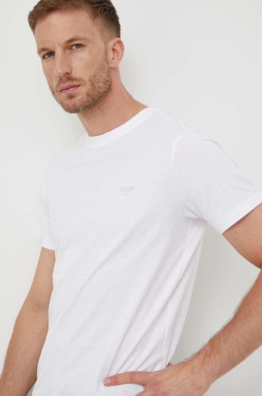 Joop! tricou din bumbac culoarea alb, neted